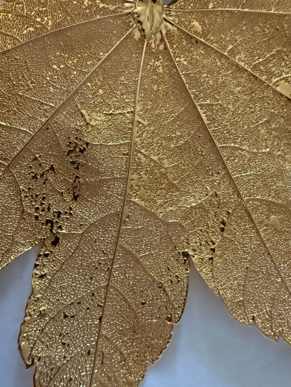 Gold Leaf Ornament with Crane Bead Accent by Still Life - Picture 4 of 9
